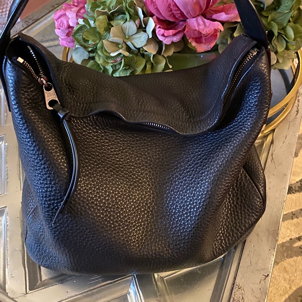 Coach Black Pebbled Leather Hobo Shoulder Bag